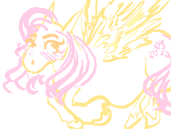 Size: 800x600 | Tagged: safe, artist:eskay, imported from derpibooru, fluttershy, horse, pegasus, blushing, sketch, sketchful.io, wings