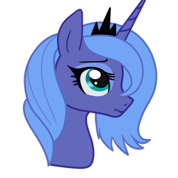 Size: 1500x1500 | Tagged: safe, artist:erkints, imported from derpibooru, princess luna, alicorn, pony, friendship is magic, season 1, bust, crown, female, jewelry, mare, regalia, s1 luna, sad, simple background, solo, transparent background, vector