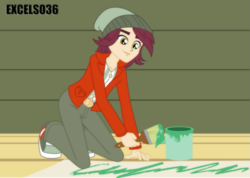 Size: 935x664 | Tagged: safe, artist:excelso36, imported from derpibooru, part of a set, normal norman, human, equestria girls, canterlot high, clothes, male, painting, show accurate, solo