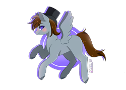 Size: 4096x2940 | Tagged: safe, artist:bizarrepony, imported from derpibooru, oc, oc only, oc:rockyroadic, pegasus, pony, hat, simple background, solo, top hat, transparent background