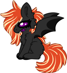 Size: 1420x1547 | Tagged: safe, artist:michini, imported from derpibooru, oc, oc only, oc:remnant, bat pony, pony, bat pony oc, chibi, drool, simple background, solo, transparent background