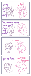 Size: 2248x5400 | Tagged: safe, artist:lou, imported from derpibooru, pinkie pie, twilight sparkle, earth pony, pony, unicorn, comic, dialogue, unamused