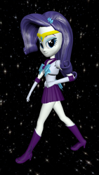 Size: 1080x1920 | Tagged: safe, artist:oatmeal!, imported from derpibooru, rarity, human, equestria girls, 3d, accessory swap, clothes, costume, gmod, miniskirt, sailor generosity, sailor mars, sailor moon, sailor scout, simple background, skirt, solo, space