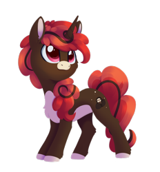 Size: 1708x1844 | Tagged: safe, artist:dusthiel, imported from derpibooru, oc, oc only, oc:lava swirl, pony, unicorn, brown coat, cheek fluff, chest fluff, coat markings, colored hooves, colored pinnae, facial markings, female, full body, leg fluff, mare, pale belly, simple background, snip (coat marking), solo, standing, transparent background