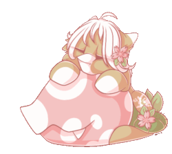 Size: 500x446 | Tagged: safe, artist:mychelle, imported from derpibooru, oc, pony, animated, carnivorous plant, gif, plant, simple background, sleeping, solo, transparent background
