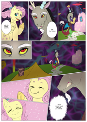 Size: 4441x6213 | Tagged: safe, artist:natt333, imported from derpibooru, discord, fluttershy, draconequus, pegasus, pony, spoiler:g5comic, absurd resolution, comic, duo, duo male and female, female, g5, immortality blues, male, misspelling, old man discord, older, older fluttershy