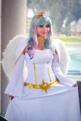 Size: 600x900 | Tagged: safe, artist:dashcosplay, imported from derpibooru, princess celestia, human, clothes, cosplay, costume, irl, irl human, photo, solo, woman