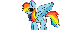 Size: 1212x585 | Tagged: safe, artist:dashieacid, imported from derpibooru, rainbow dash, pegasus, pony, blushing, female, heart, heart eyes, mare, multicolored hair, rainbow hair, simple background, smiling, spread wings, white background, wingding eyes, wings