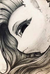 Size: 1716x2528 | Tagged: safe, artist:b_m, imported from derpibooru, fluttershy, pegasus, monochrome, sketch, solo, traditional art