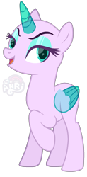 Size: 1083x2200 | Tagged: safe, artist:emperor-anri, imported from derpibooru, oc, oc only, alicorn, pony, alicorn oc, base, bedroom eyes, eyelashes, female, horn, makeup, mare, raised hoof, simple background, solo, transparent background, wings