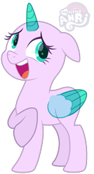 Size: 1215x2241 | Tagged: safe, artist:emperor-anri, imported from derpibooru, oc, oc only, alicorn, pony, alicorn oc, base, eyelashes, female, floppy ears, horn, mare, nervous, raised hoof, simple background, smiling, solo, transparent background, wings