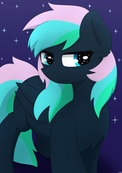 Size: 2893x4092 | Tagged: safe, artist:monycaalot, imported from derpibooru, oc, oc:crystal, pegasus, blue eyes, female, looking at you, pegasus oc, solo, stars