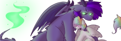 Size: 1300x440 | Tagged: safe, artist:puppie, imported from derpibooru, oc, oc only, oc:esoteric, oc:radagast, alicorn, demon, demon pony, glowing, glowing eyes, simple background, transparent background