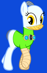Size: 1034x1600 | Tagged: safe, artist:katieandrewpony5678, imported from derpibooru, pony, robot, robot pony, blue background, g4, male, megahammer, ms paint, paint.net, ponified, simple background, solo, stallion, super mario bros., super mario galaxy, super mario galaxy 2, walking, yellow eyes