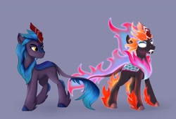 Size: 3300x2250 | Tagged: safe, artist:rutkotka, imported from derpibooru, oc, oc only, oc:searing gale, kirin, nirik, fanfic:words of power, cloven hooves, female, kirin oc, mare, purple background, simple background, solo