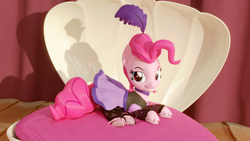 Size: 3840x2160 | Tagged: safe, artist:xppp1n, imported from ponybooru, pinkie pie, earth pony, over a barrel, 3d, blender, blender cycles, clothes, dress, female, mare, saloon dress, saloon pinkie, shell, solo