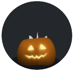 Size: 550x531 | Tagged: safe, artist:rumista, imported from derpibooru, oc, alicorn, earth pony, pegasus, pony, unicorn, animated, commission, halloween, holiday, jack-o-lantern, pumpkin, solo, your character here