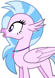 Size: 509x721 | Tagged: safe, edit, edited screencap, imported from derpibooru, screencap, silverstream, classical hippogriff, hippogriff, pony, the hearth's warming club, background removed, female, looking left, mare, open mouth, pink skin, png, simple background, solo, transparent background