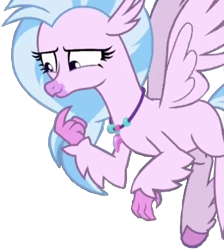 Size: 743x829 | Tagged: safe, edit, edited screencap, imported from derpibooru, screencap, silverstream, classical hippogriff, hippogriff, school daze, background removed, female, flying, looking left, pink skin, png, simple background, solo, transparent background