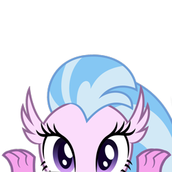 Size: 10000x10000 | Tagged: safe, artist:ponygamer2020, imported from derpibooru, part of a set, silverstream, classical hippogriff, hippogriff, absurd resolution, claws, cute, diastreamies, female, looking at you, peekaboo, peeking, simple background, solo, soon, transparent background, vector