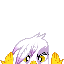 Size: 10000x10000 | Tagged: safe, artist:ponygamer2020, imported from derpibooru, part of a set, gilda, griffon, absurd resolution, cute, female, hand, looking at you, peekaboo, peeking, simple background, solo, soon, transparent background, vector