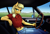 Size: 3401x2323 | Tagged: safe, artist:apocheck13, imported from derpibooru, applejack, anthro, earth pony, car, car interior, clothes, denim, dodge charger, female, front knot midriff, jeans, looking at you, looking back, midriff, pants, solo, waiting