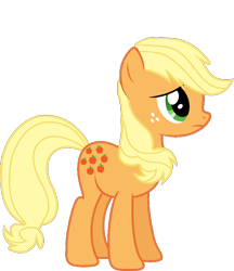 Size: 830x962 | Tagged: safe, artist:foxyfell1337, imported from derpibooru, applejack (g1), earth pony, pony, g1, g1 to g4, g4, generation leap, simple background, solo, transparent background