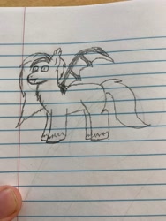 Size: 3024x4032 | Tagged: safe, artist:volk204, imported from derpibooru, bat pony, lined paper, solo, traditional art