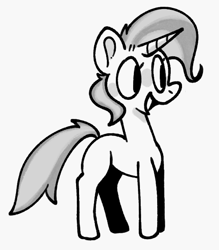 Size: 875x999 | Tagged: safe, artist:koi, imported from derpibooru, trixie, pony, unicorn, female, grayscale, mare, monochrome, open mouth, open smile, simple background, smiling, solo, white background