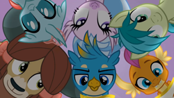 Size: 1600x900 | Tagged: safe, imported from derpibooru, screencap, gallus, ocellus, sandbar, silverstream, smolder, yona, changedling, changeling, classical hippogriff, dragon, earth pony, griffon, hippogriff, pony, yak, friendship university, student six