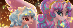 Size: 2900x1139 | Tagged: safe, artist:shaslan, imported from derpibooru, cozy glow, princess flurry heart, alicorn, pegasus, cozyheart, female, lesbian, older, older cozy glow, older flurry heart, shipping