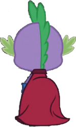 Size: 179x301 | Tagged: safe, artist:pascalmulokozi2, edit, edited screencap, imported from derpibooru, screencap, humdrum, spike, dragon, power ponies (episode), background removed, cape, clothes, male, power ponies, rear view, simple background, solo, transparent background