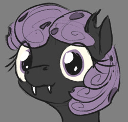 Size: 1128x1080 | Tagged: safe, artist:uteuk, imported from derpibooru, oc, oc:natrix capefiv, changeling, changelingified, cute, female, gray background, purple changeling, simple background, species swap