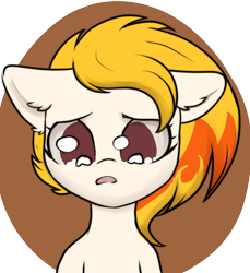 Size: 1848x2021 | Tagged: safe, artist:dumbwoofer, imported from derpibooru, pegasus, pony, amogus, amogus eyes, among us, bust, crying, ear fluff, female, flare (g5), frown, g5, looking at you, mare, meme, open mouth, sad, simple background, solo, transparent background, when you see it