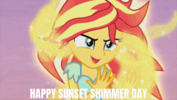 Size: 520x293 | Tagged: safe, edit, edited screencap, imported from derpibooru, screencap, sunset shimmer, human, equestria girls, my past is not today, animated, female, gif, solo, sunset shimmer day