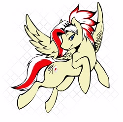 Size: 4096x4051 | Tagged: safe, artist:girrilee, imported from derpibooru, oc, oc only, oc:redsun, pegasus, flying, pegasus oc, simple background, spread wings, wings