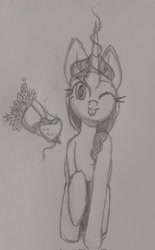 Size: 1268x2048 | Tagged: safe, artist:romashka_offic, imported from derpibooru, oc, pony, pencil drawing, traditional art