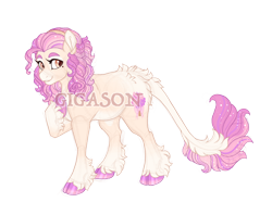 Size: 2900x2300 | Tagged: safe, artist:gigason, imported from derpibooru, oc, oc:brilliant bouquet, earth pony, pony, cloven hooves, female, mare, obtrusive watermark, simple background, solo, transparent background, watermark