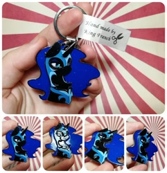 Size: 1043x1080 | Tagged: safe, artist:arjinmoon, artist:made_by_franch, imported from derpibooru, nightmare moon, alicorn, pony, antagonist, cute, female, handmade, irl, key-chain, mare, merchandise, photo, simple background, solo, ukrainian