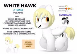 Size: 2064x1457 | Tagged: safe, artist:mochi_nation, imported from derpibooru, oc, oc only, oc:white hawk, pegasus, pony, commission, male, reference sheet, simple background, stallion, text, white background