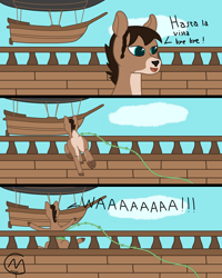 Size: 3102x3884 | Tagged: safe, artist:maître cervidé, imported from derpibooru, oc, oc:aiva, deer, comic, doe, female, funny, jumping, ship, short hair, sky