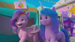 Size: 1920x1080 | Tagged: safe, imported from derpibooru, screencap, izzy moonbow, pipp petals, pegasus, pony, unicorn, spoiler:my little pony: make your mark chapter 2, spoiler:myms01e01, animated, duo, female, g5, izzy does it, mare, my little pony: make your mark, my little pony: make your mark chapter 2, sound, webm