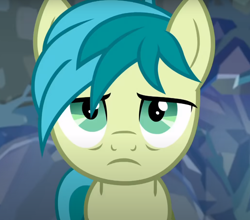 Size: 864x759 | Tagged: safe, imported from derpibooru, screencap, sandbar, earth pony, pony, what lies beneath, bags under eyes, cropped, frown, looking at you, male, solo, stallion, tired