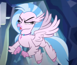 Size: 807x688 | Tagged: safe, imported from derpibooru, screencap, silverstream, classical hippogriff, hippogriff, what lies beneath, cropped, faic, female, jewelry, necklace, solo