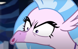 Size: 1150x730 | Tagged: safe, imported from derpibooru, screencap, silverstream, classical hippogriff, hippogriff, what lies beneath, angry, cropped, faic, female, solo