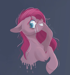 Size: 1495x1620 | Tagged: safe, artist:ie nebulizer, imported from derpibooru, pinkie pie, earth pony, pony, crying, female, mare, pinkamena diane pie, simple background, solo