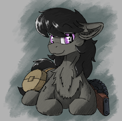 Size: 1760x1736 | Tagged: safe, artist:reddthebat, imported from derpibooru, octavia melody, earth pony, pony, :3, chest fluff, ear fluff, female, gun, lewis gun, looking at you, mare, solo, weapon, world war i