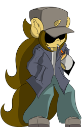 Size: 2374x3611 | Tagged: safe, artist:beigedraws, imported from derpibooru, oc, oc only, oc:beige, pony, semi-anthro, unicorn, clothes, friday night funkin', garcello, hat, jacket, shoes, simple background, smoking, solo, sunglasses, transparent background