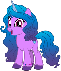 Size: 3888x4538 | Tagged: safe, artist:emeraldblast63, imported from derpibooru, izzy moonbow, pony, unicorn, bracelet, female, friendship bracelet, g4, g5, g5 to g4, generation leap, jewelry, looking at you, mare, open mouth, open smile, simple background, smiling, smiling at you, solo, transparent background, unshorn fetlocks