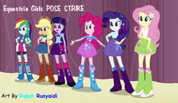 Size: 800x464 | Tagged: safe, artist:rupahrusyaidi, edit, edited screencap, imported from derpibooru, screencap, applejack, fluttershy, pinkie pie, rainbow dash, rarity, twilight sparkle, human, equestria girls, equestria girls (movie), humane five, humane six